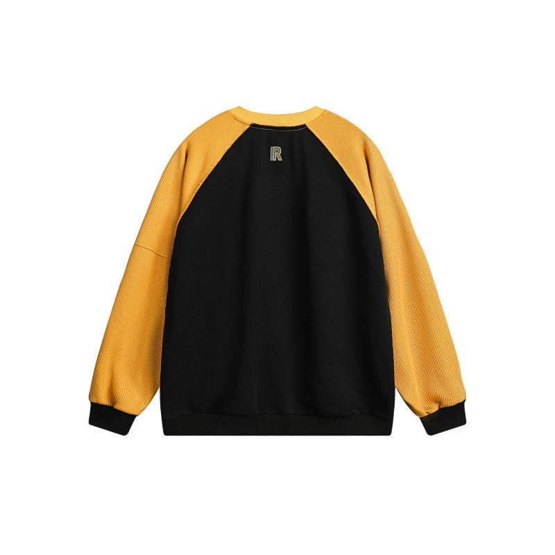 Unisex Oversize-Sweatshirt mit Raglanärmeln, Kontrasteinsätzen und Grafikprint Echoarchiv