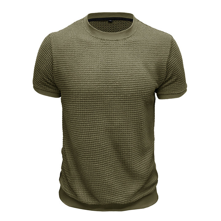 Herren Rundhalsshirt aus strukturiertem Material mit atmungsaktiven Eigenschaften Echoarchiv