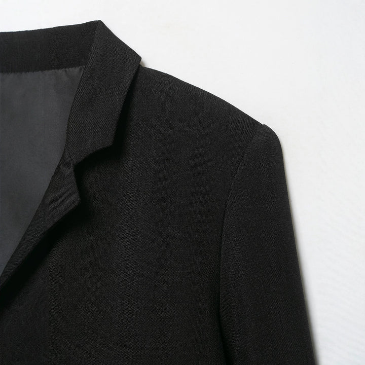 Damen Cropped-Blazer mit asymmetrisch geschnittenem Vorderteil und klassischem Revers Echoarchiv