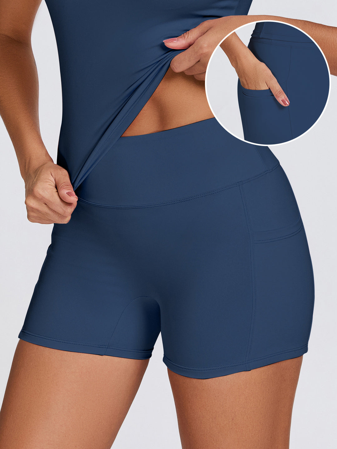 Damen Sportliche Kompressions-Shorts mit praktischen Seitentaschen Echo Archiv