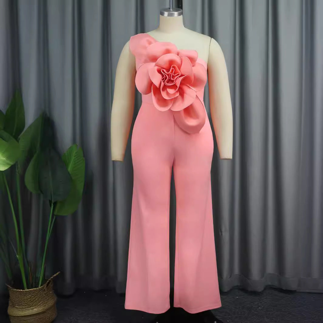 Damen eleganter Overall mit großem Blumenakzent Echo Archiv