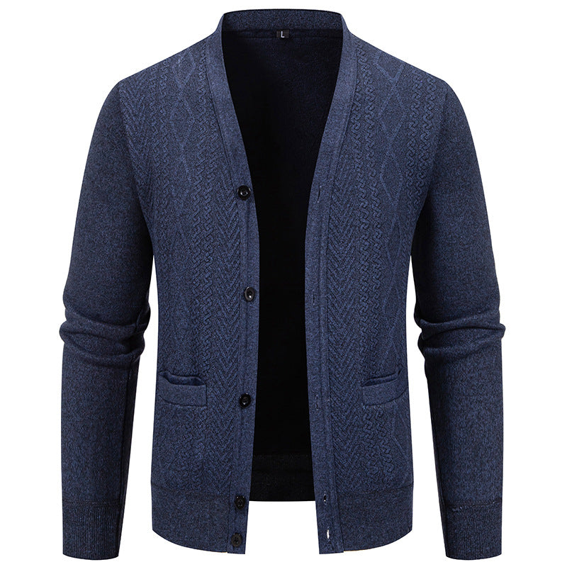 Herren Strickjacke mit strukturiertem Design und Knopfverschluss Echoarchiv