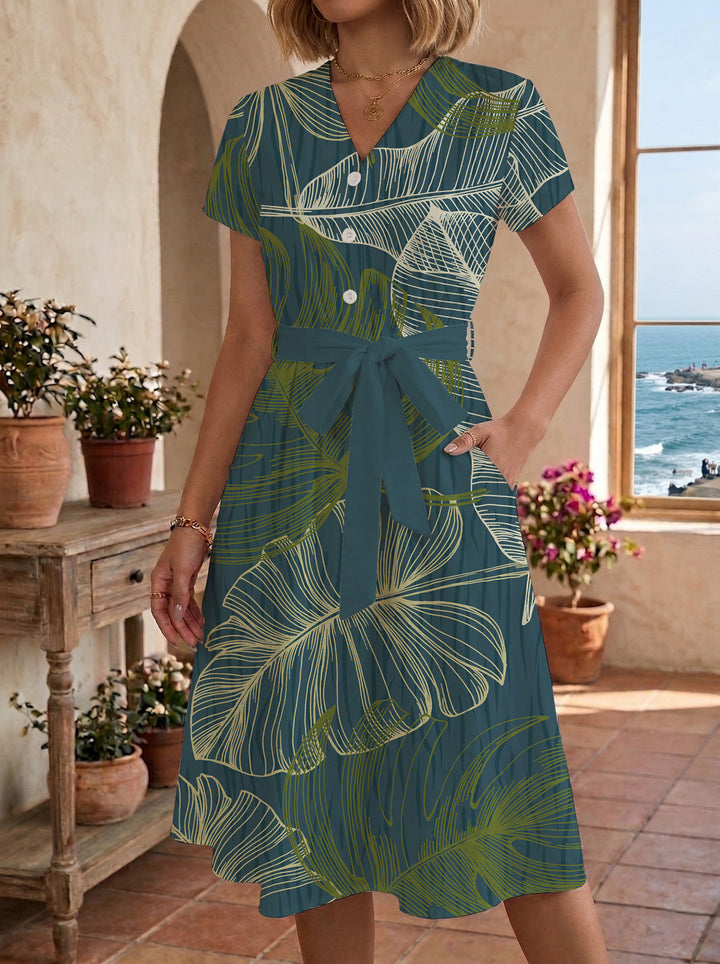 Damen Midi-Kleid mit floralem Design und bequemer Passform Echo Archiv