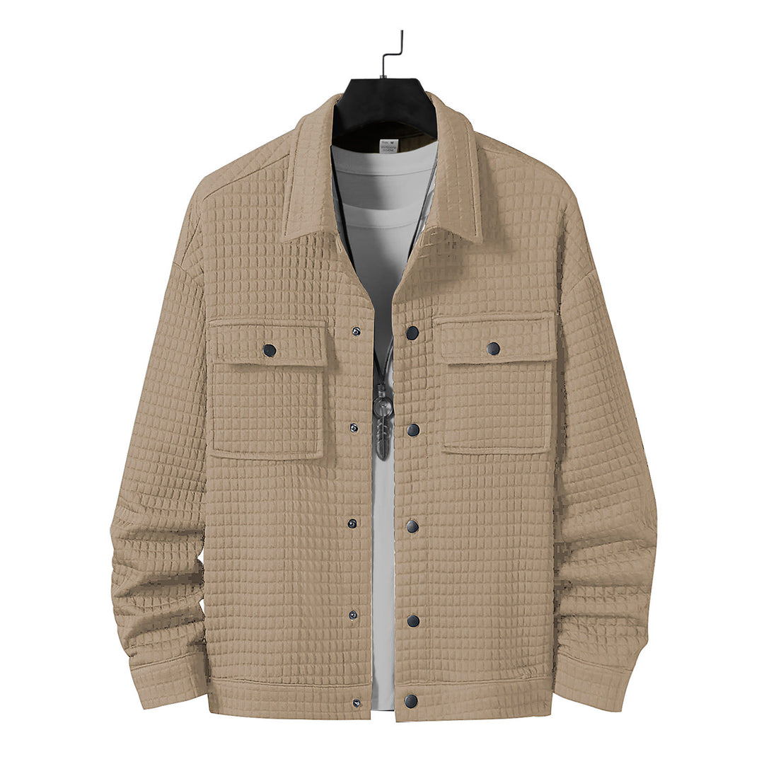 Herren nan gesteppte Overshirtjacke mit quadratischer Steppstruktur und aufgesetzten Brusttaschen Echo Archiv