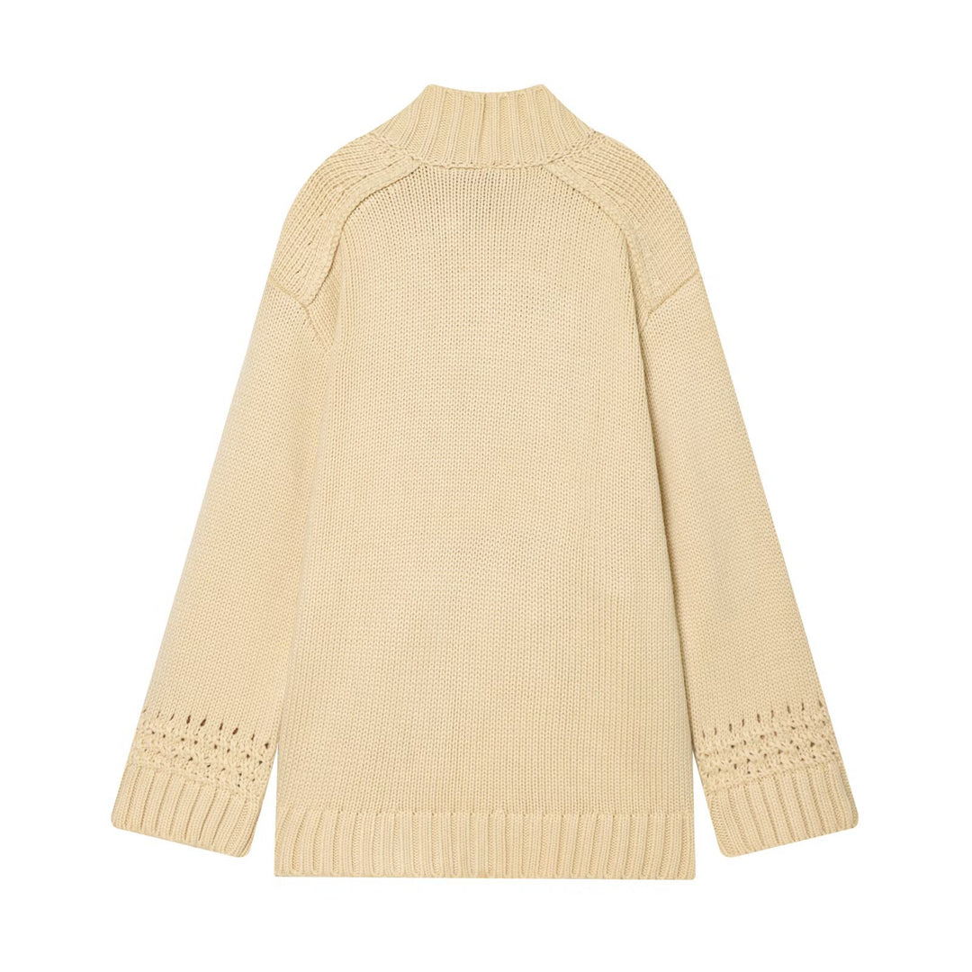 Damen Wickel-Strickcardigan mit Schalkragen, Bindegürtel und Häkelärmeln Echo Archiv