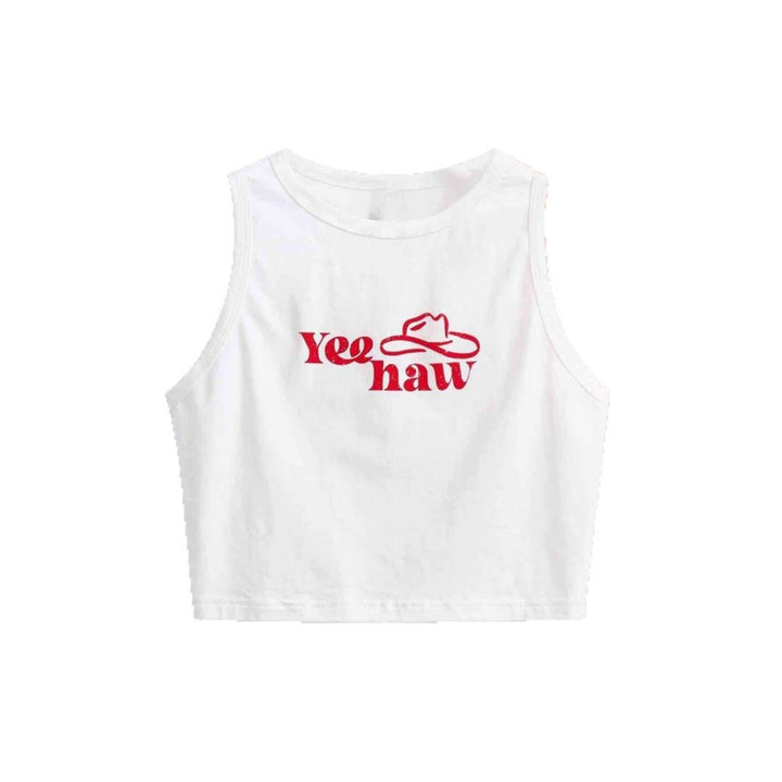 Damen Crop-Top mit originellem Cowboy-Motiv und coolem Schriftzug Echo Archiv