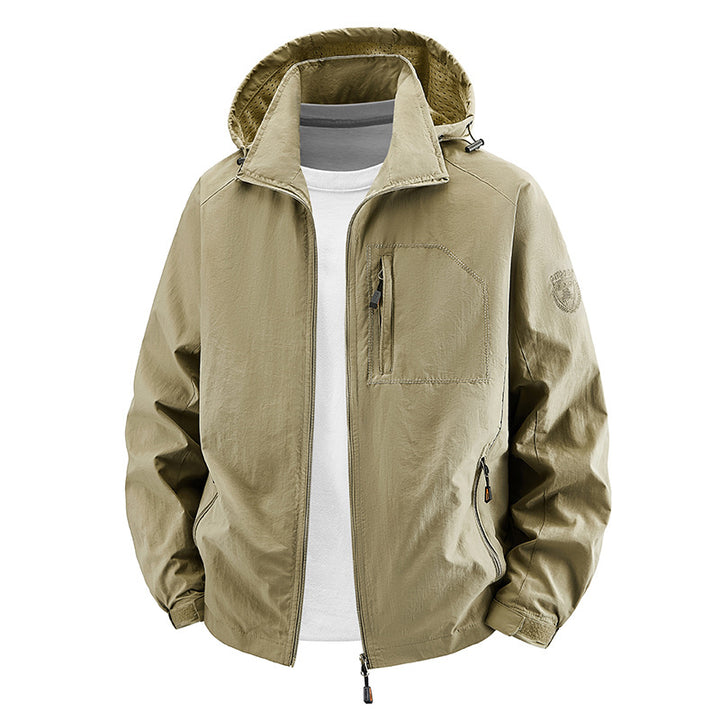 Unisex nan leichte wasserdichte Outdoorjacke mit Kapuze und wasserdichten Reißverschlusstaschen Echo Archiv