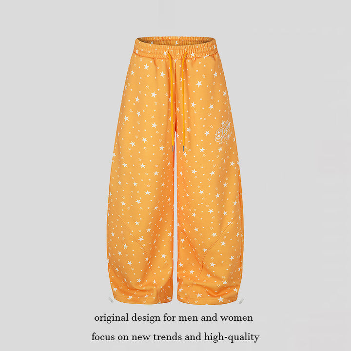 Damen Weite Palazzo-Loungehose mit Komfortbund, Tunnelzug und verstellbarem Saum Echoarchiv