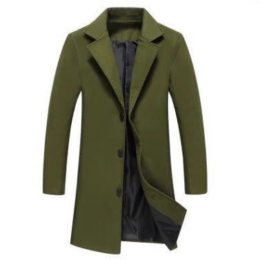 Herren Eleganter Wollmantel mit Echoarchivrnem Schnitt und warmer Innenausstattung Echoarchiv