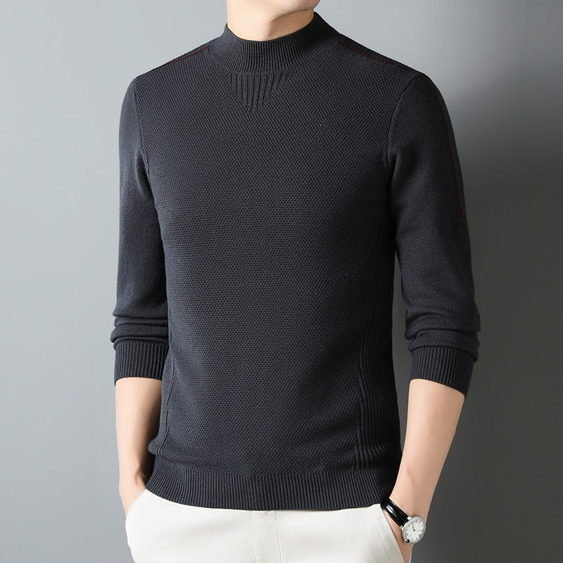 Herren Slim-Fit Strukturierter Feinstrickpullover mit kurzem Schlauchkragen und gerippten Säumen Echo Archiv
