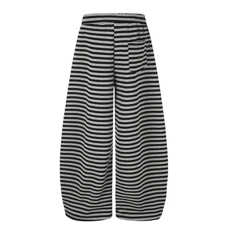 Damen Weite Palazzo-Loungehose mit hohem Komfortbund, Tunnelzug und Fotopatch-Details Echoarchiv