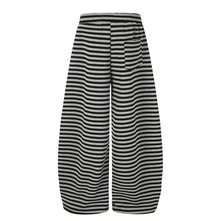 Damen Weite Palazzo-Loungehose mit hohem Komfortbund, Tunnelzug und Fotopatch-Details Echoarchiv