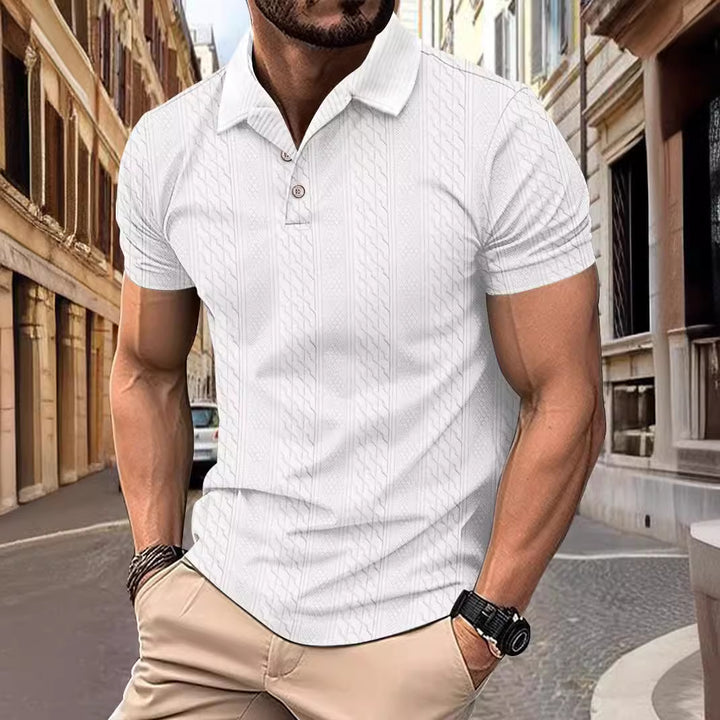 Herren Polohemd mit strukturiertem Design und modernem Kragen Echoarchiv