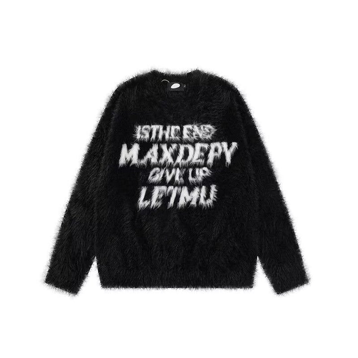 Damen Stylistischer Oversized Pullover mit kreativem Print Echoarchiv