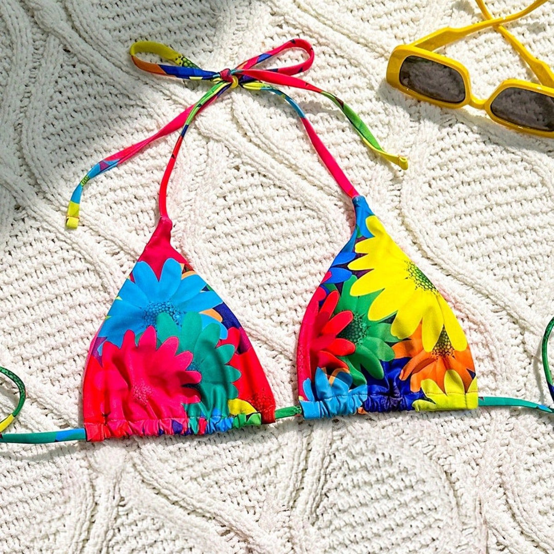 Damen Triangel-Bikini mit floralem Rüschen-Design Echo Archiv