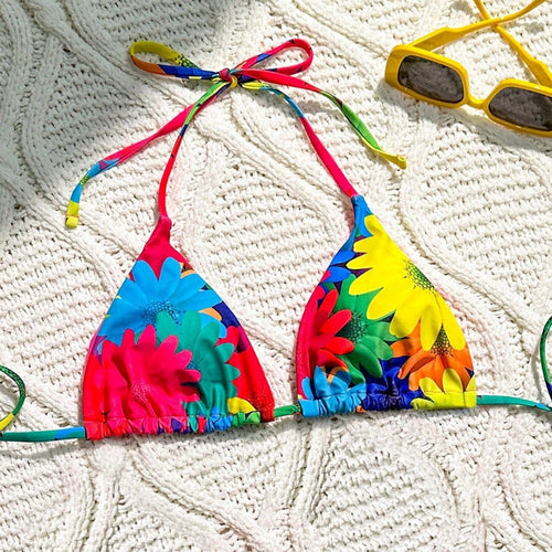 Damen Triangel-Bikini mit floralem Rüschen-Design Echo Archiv