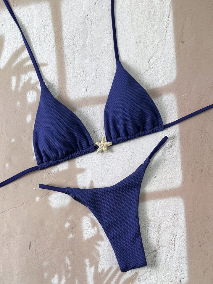 Damen Triangel-Bikini mit strukturiertem Stoff und maritimen Details Echo Archiv