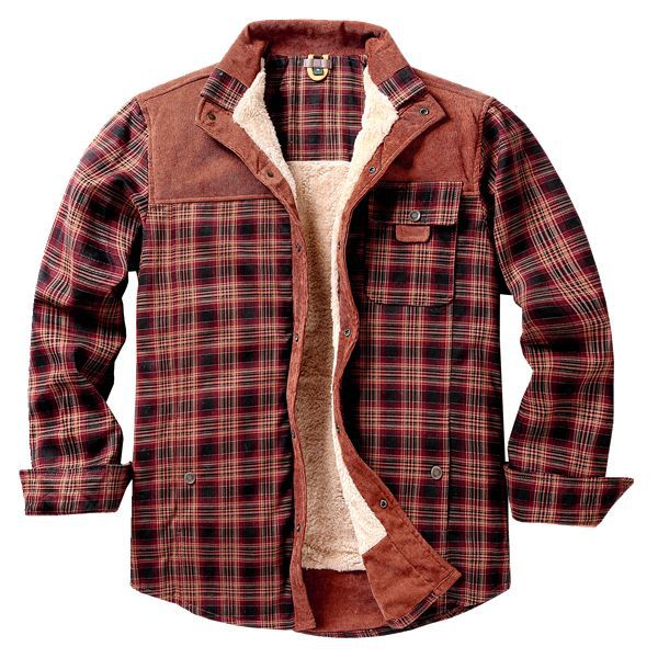 Herren Lässige Flanelljacke mit Teddyfutter Echo Archiv