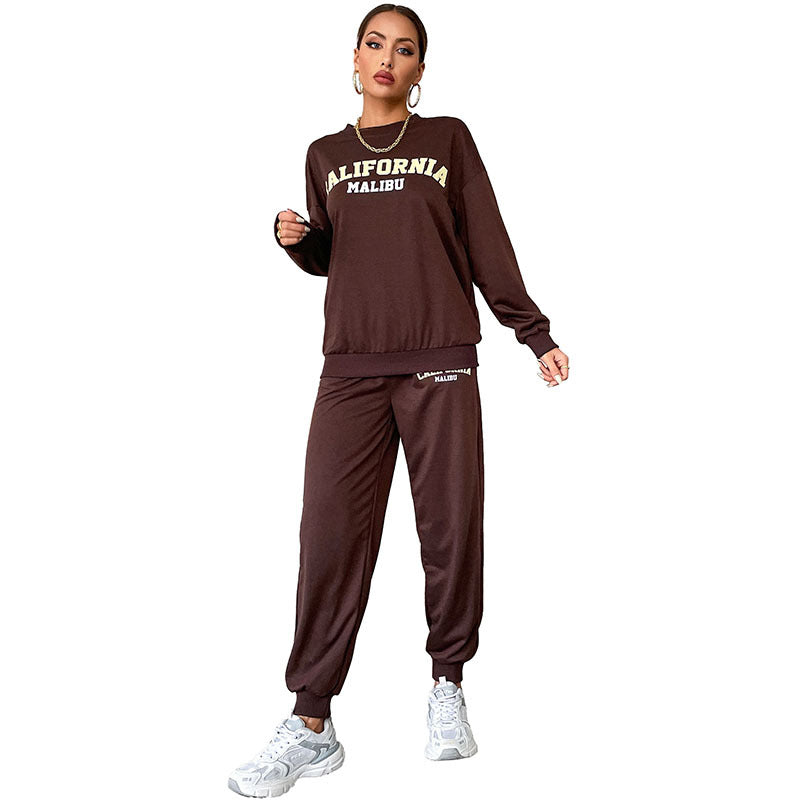 Damen Lässiges Sweatset im College‑Look mit Oversize‑Sweatshirt und Jogginghose Echoarchiv