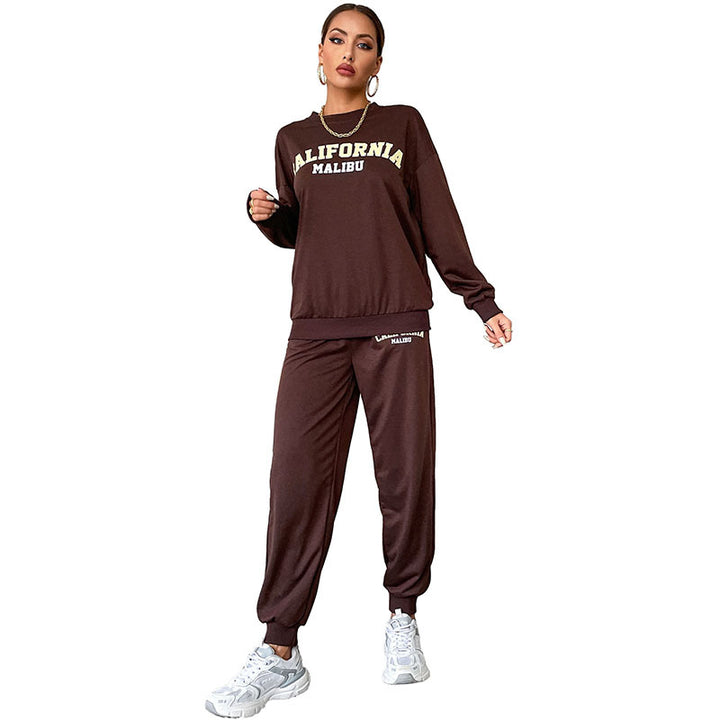 Damen Lässiges Sweatset im College‑Look mit Oversize‑Sweatshirt und Jogginghose Echoarchiv