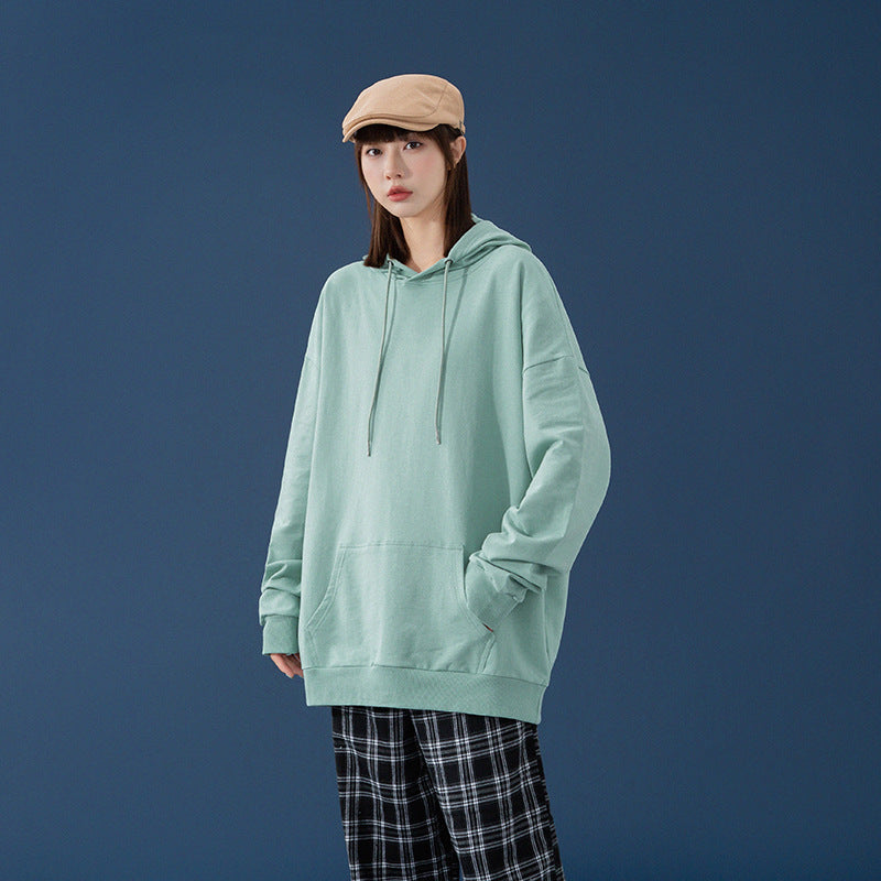 Damen Oversize-Kapuzenpullover mit Kängurutasche, tiefem Schulterfall und verstellbarer Kordel Echoarchiv