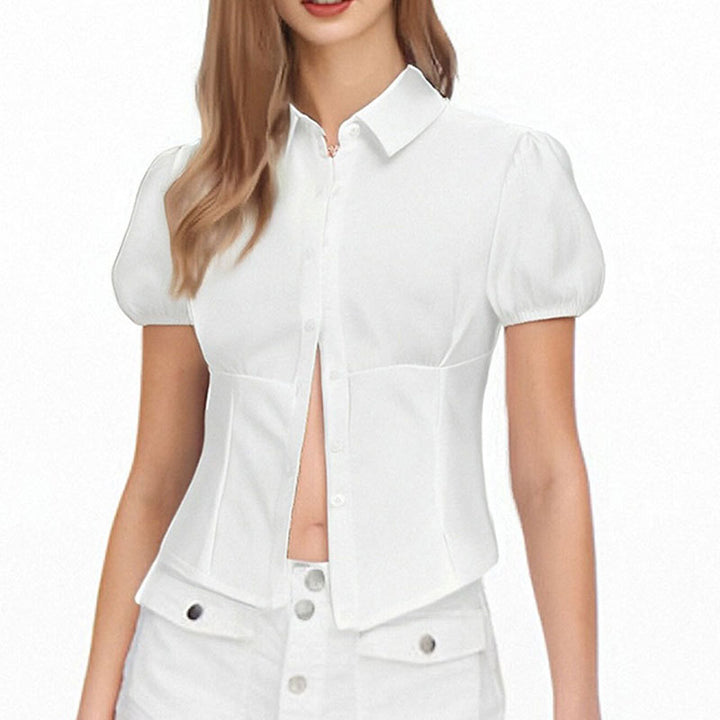 Damen Bluse mit Puffärmeln und taillierter Passform Echo Archiv