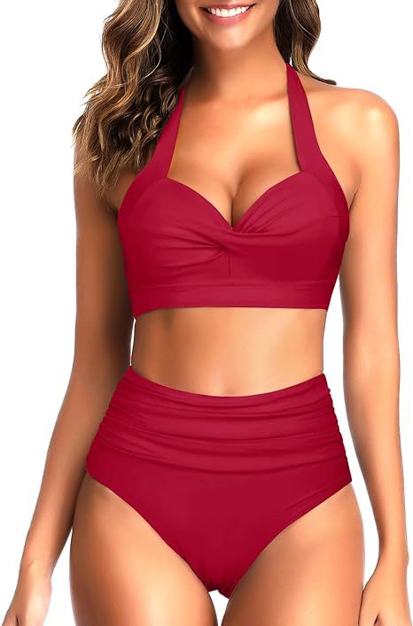 Damen Hochgeschnittener Bikini mit raffiniertem Oberteil Echo Archiv
