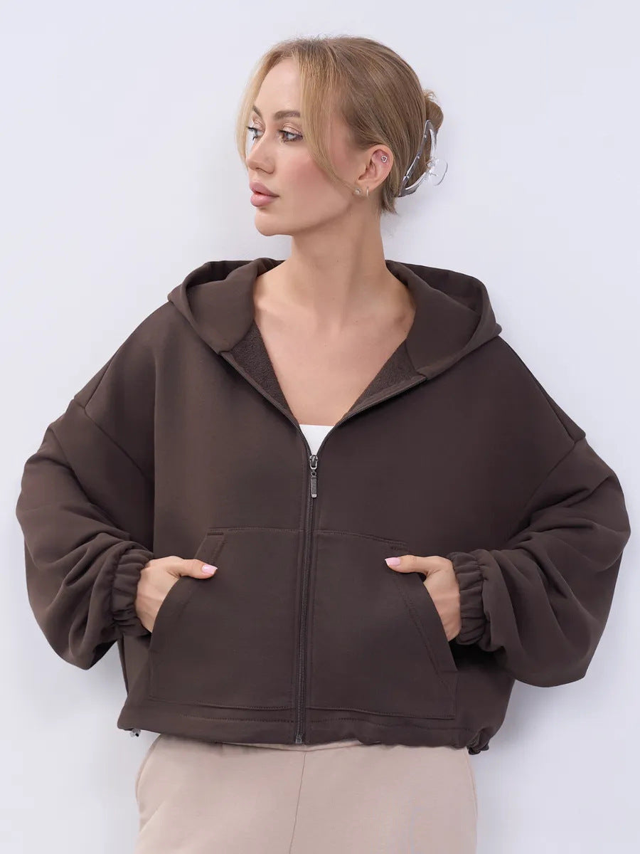 Damen Modischer cropped Zip-Hoodie Echo Archiv