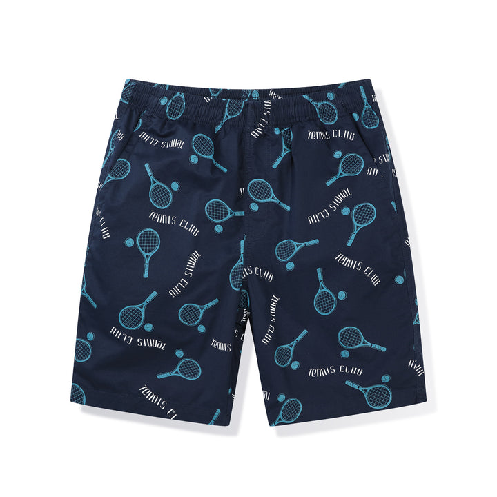 Herren Badeshorts mit Tennis-Motiv und elastischem Bund Echoarchiv