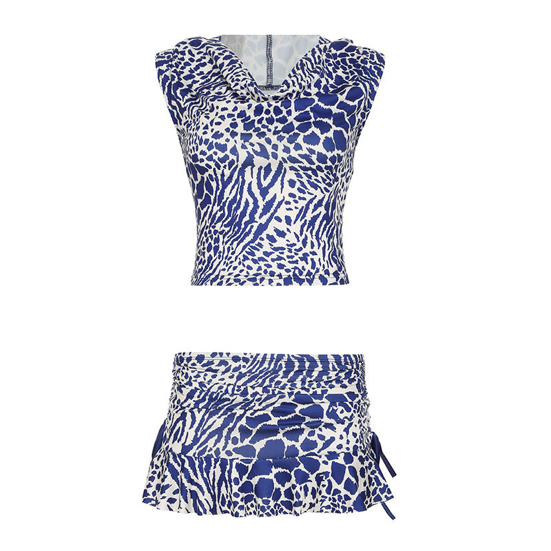 Damen sportliches Bikiniset mit Kapuze und verspieltem Rüschen-Design Echo Archiv