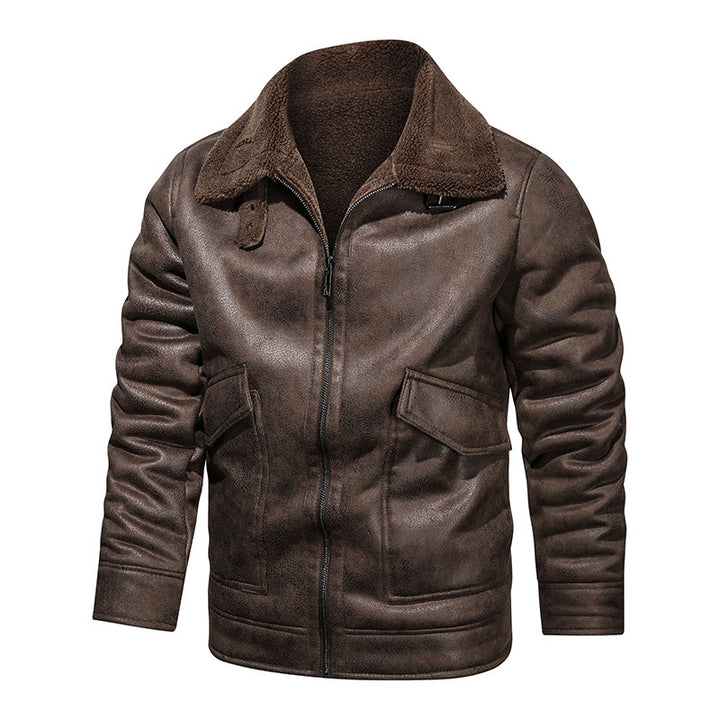 Herren Lederjacke mit warmem Fleeceinnenfutter und praktischen Taschen Echoarchiv