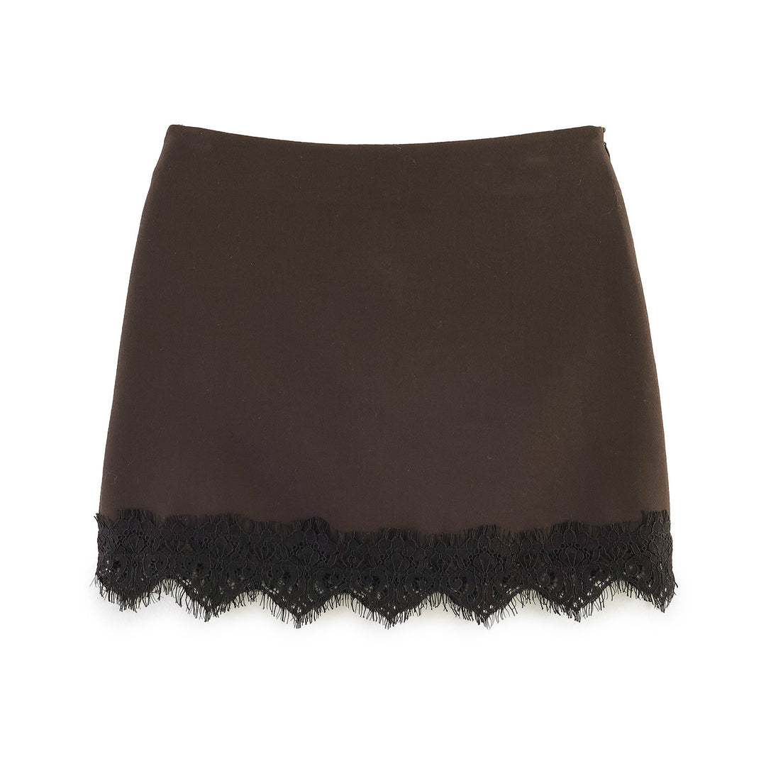 Damen Feiner Rock mit eleganter Spitzenverzierung Echo Archiv