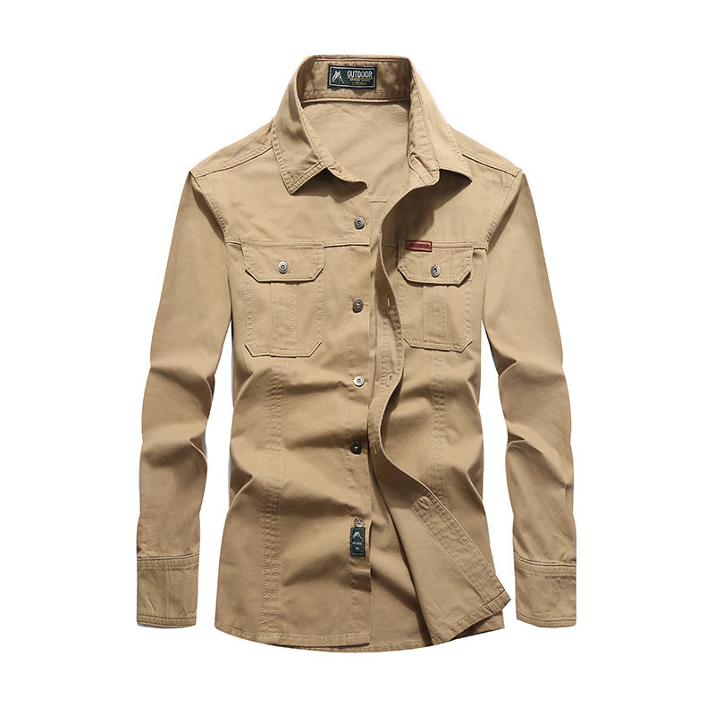 Herren Canvas-Overshirt mit Brustklappen und robustem Baumwollmix – Taviero