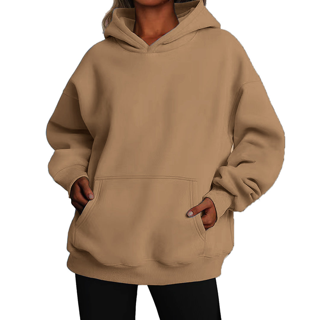 Damen nan Oversize-Kapuzenpullover mit Raglanärmeln, Kängurutasche und weichem Fleece-Innenfutter Echo Archiv