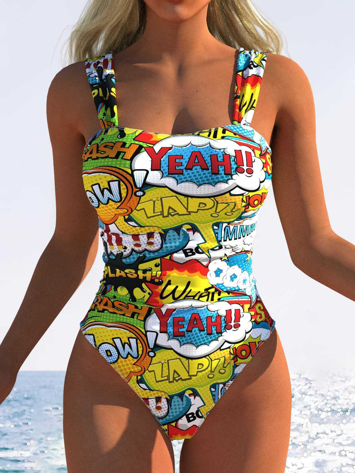 Damen Einteiliger Badeanzug mit innovativem Animal-Print und hohem Beinausschnitt Echo Archiv