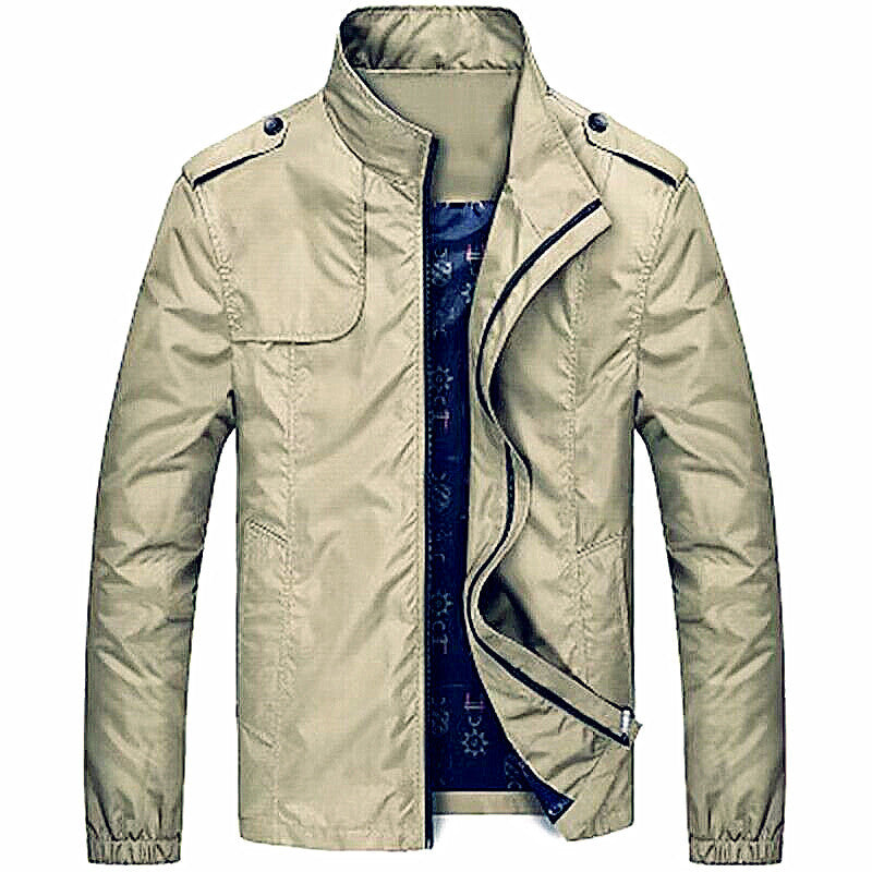 Herren leichte Utility-Fieldjacke mit Stehkragen und Epauletten Echoarchiv