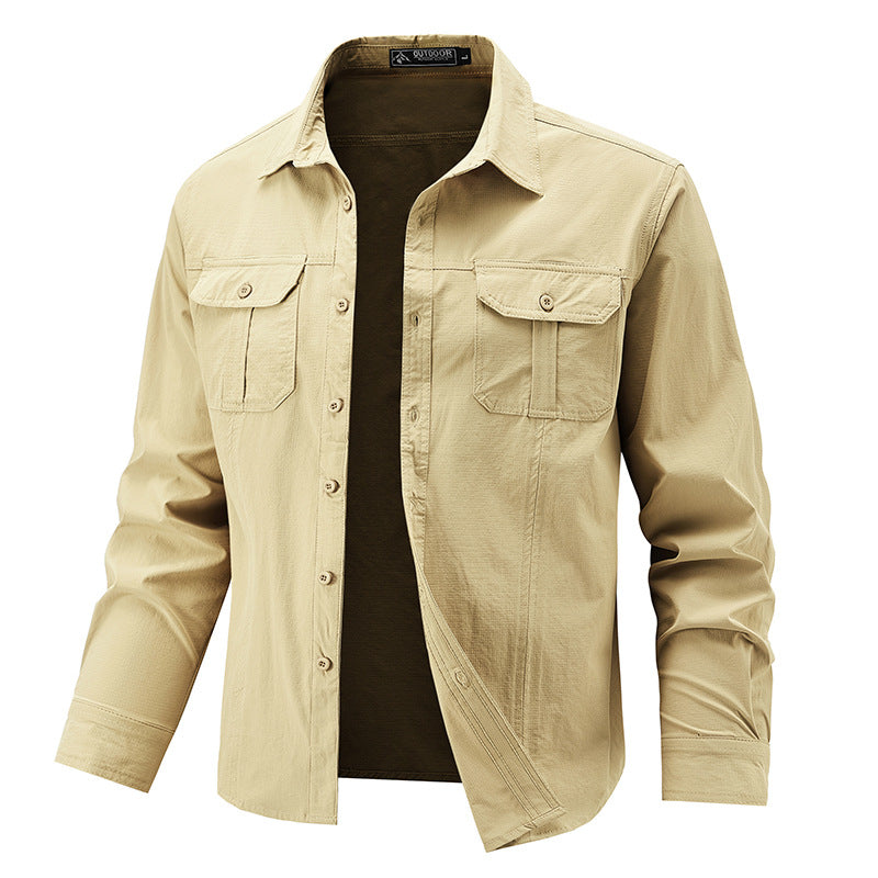 Herren Lässige Hemdjacke mit Brusttaschen Echo Archiv