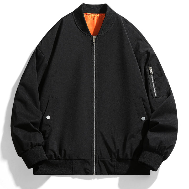 Herren lässige Bomberjacke mit praktischen Reißverschlusstaschen und hohem Kragen Echoarchiv