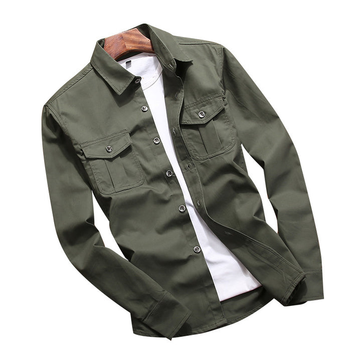Herren Hemdjacke im Utility‑Look mit aufgesetzten Brusttaschen – Taviero