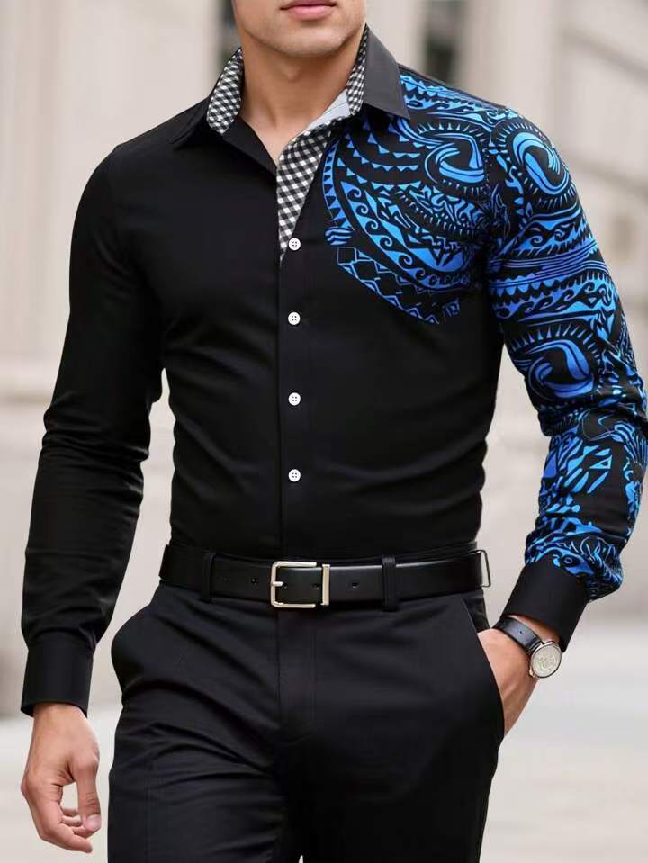 Herren Designerhemd mit extravaganten Mustern Echoarchiv