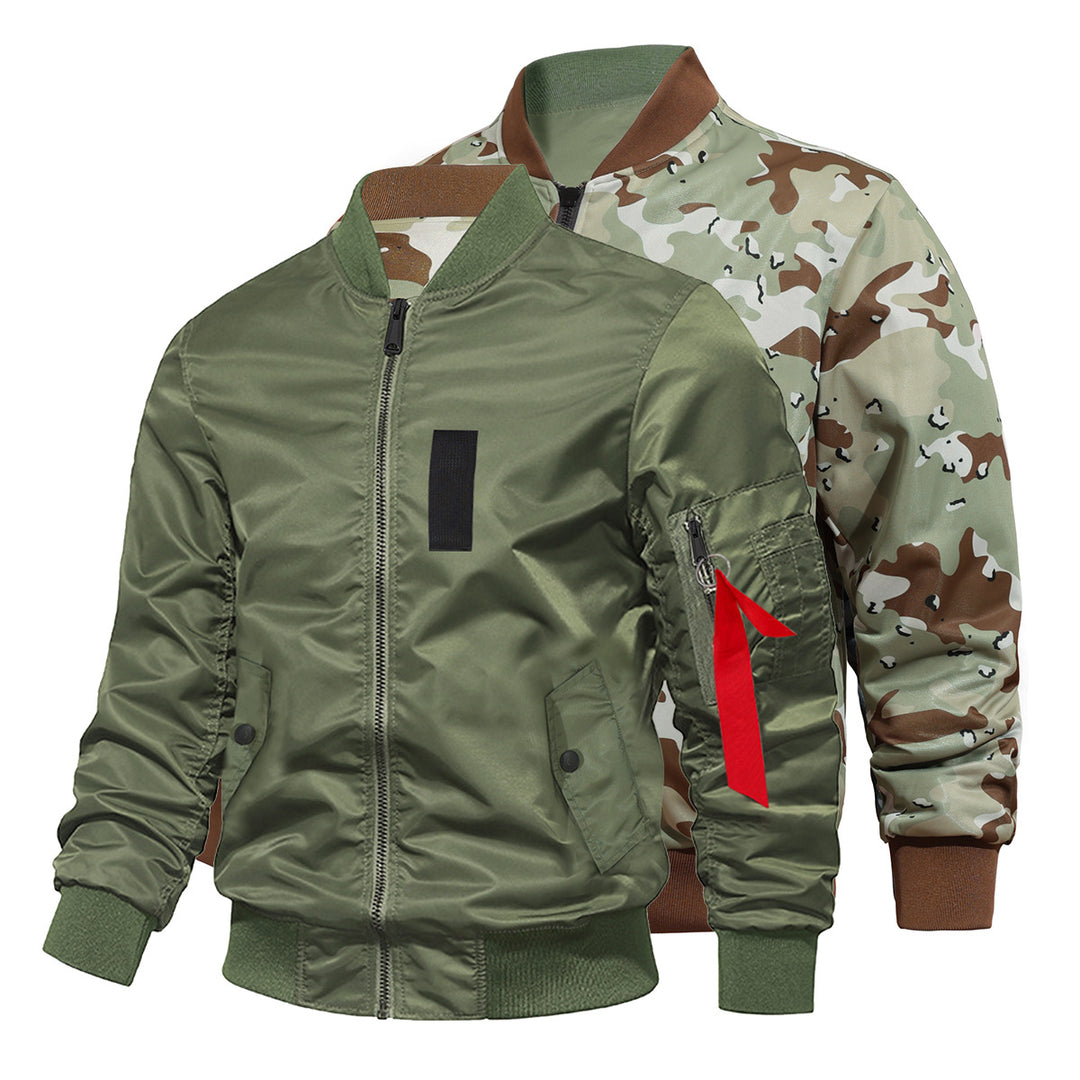 Men's reversible lightweight insulated bomber jacket with sleeve utility pocket – Brevano