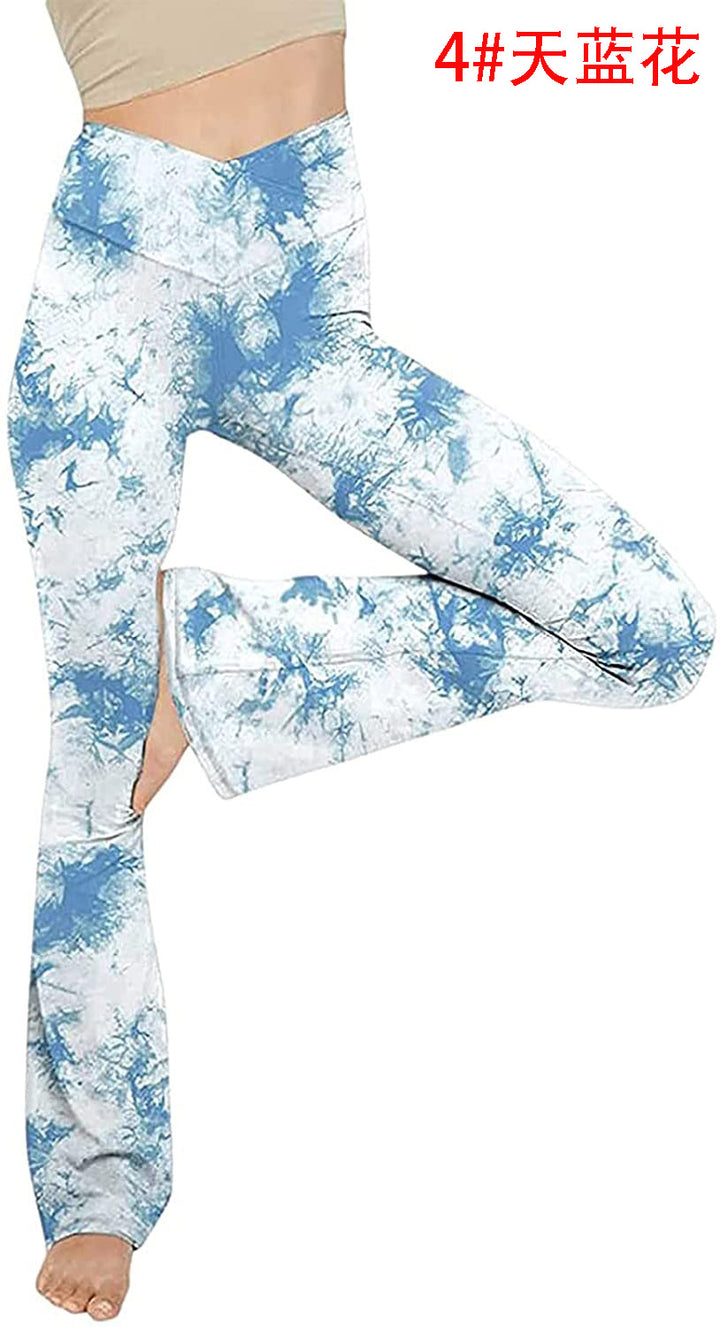 Damen nan taillenhohe Yogahose mit überkreuztem Bund und ausgestelltem Saum mit Schlitz Echo Archiv