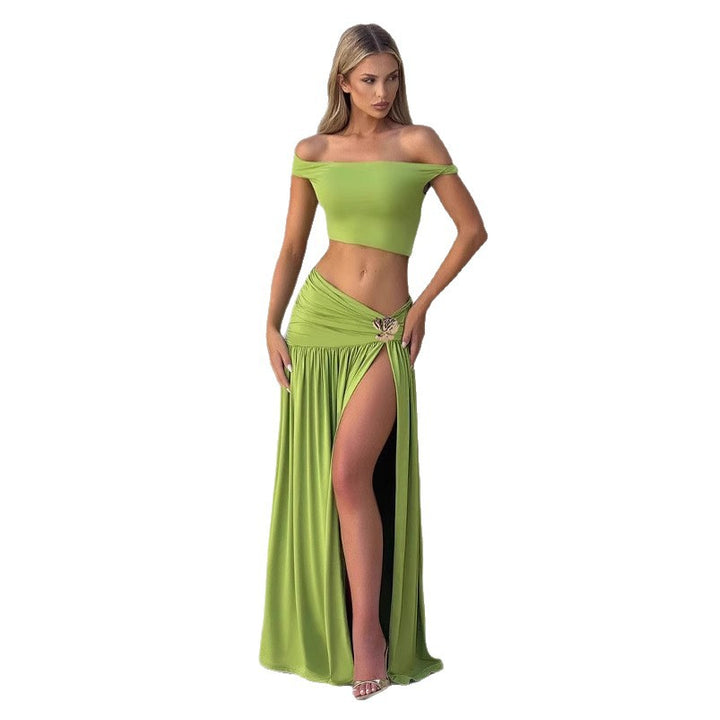 Damen Crop-Oberteil mit schulterfreiem Design und eleganter Drapierung Echo Archiv