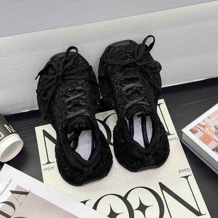 Damen Sportliche glitzernde Chunky-Sneaker mit gepolstertem Komfort – Névara