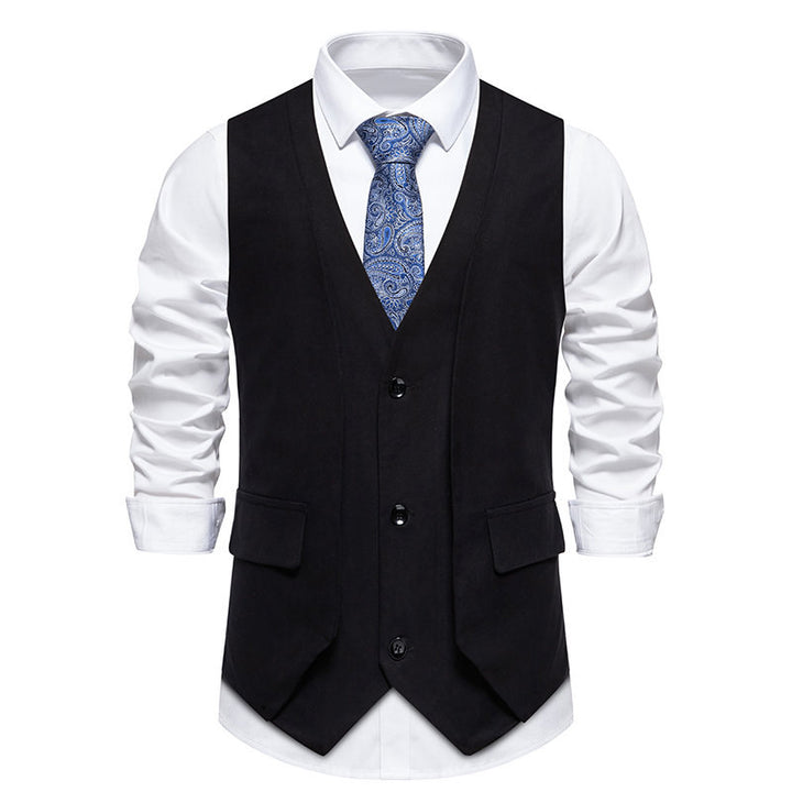 Herren elegante Weste mit doppelter Knopfleiste und praktischen Taschen Echoarchiv
