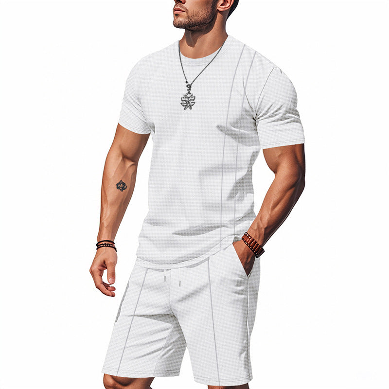 Herren Sportliches Kurzarm- und Shorts-Set aus atmungsaktivem Material Echoarchiv
