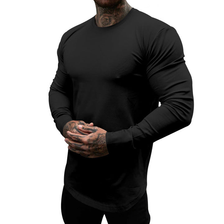 Herren Langarmshirt aus weichem, elastischem Baumwollmix mit Rundhalsausschnitt Echoarchiv