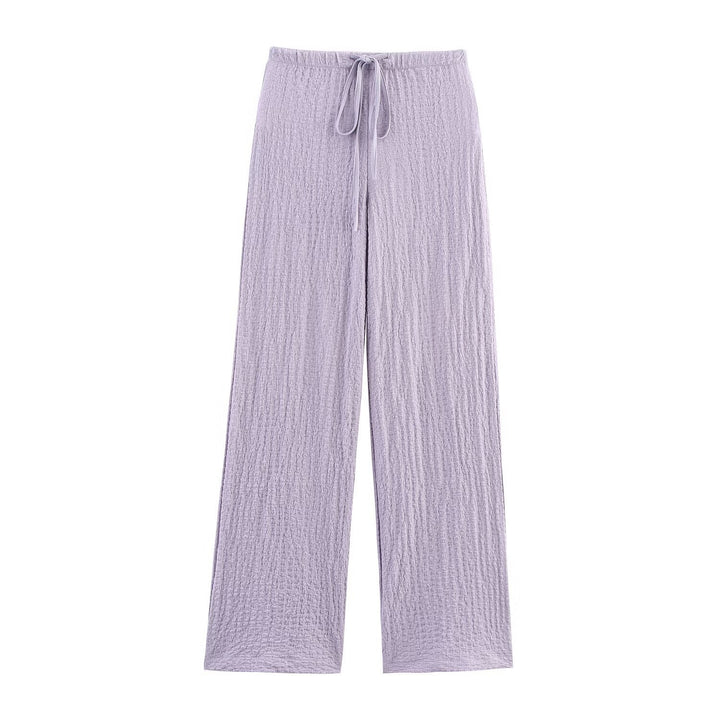 Damen nan leichte Crinkle-Loungebuxe mit weitem Bein und Tunnelzug Echo Archiv