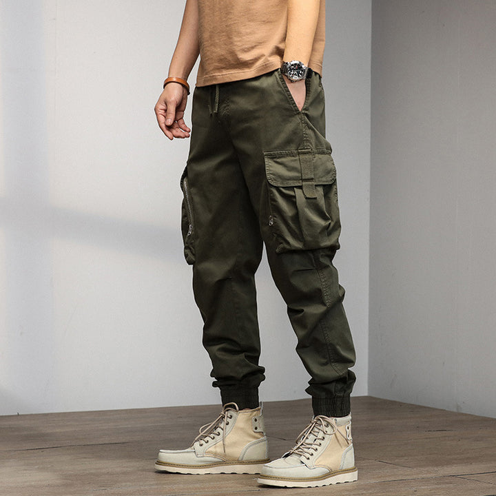 Herren leichte Cargo-Hose mit elastischem Bund und multifunktionalen Taschen Echoarchiv