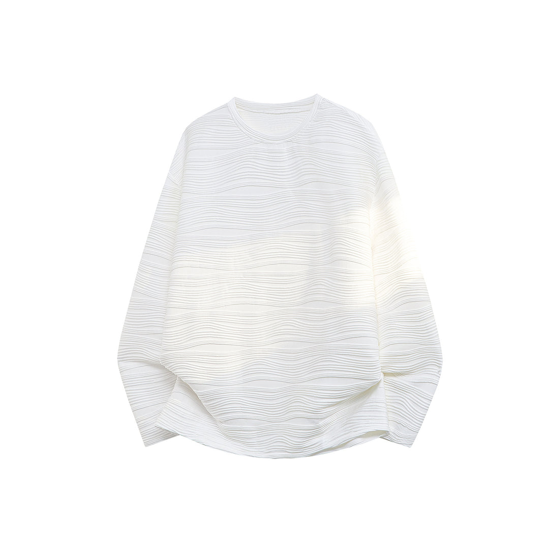 Unisex Oversize Wellenstruktur-Sweatshirt mit Rundhalsausschnitt Echoarchiv